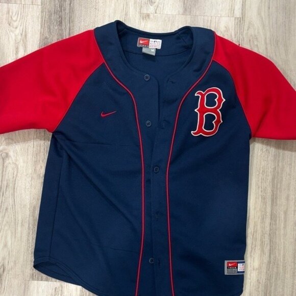 Nike Kids Navy and Red Baseball Jersey red Sox size medium - Picture 1 of 5